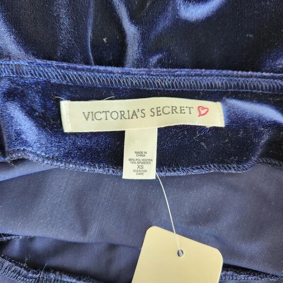 Victoria’s Secret Blue Velvet Empire Waist Skater Dress Flare Skirt XS - Picture 8 of 9